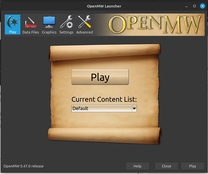 OpenMW launcher